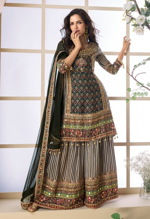 Midnight Grace: The Vintage Black Sharara Set